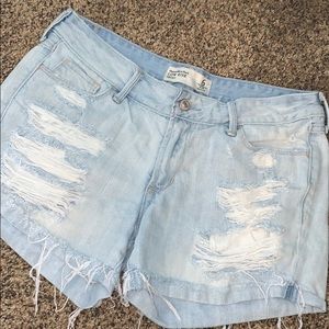 Light wash jean shorts from Abercrombie and Fitch